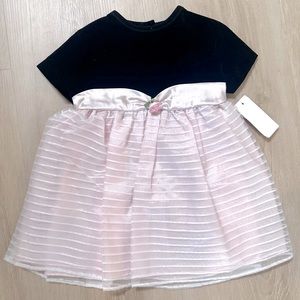 Pink/Black Velvet Girl Dress 3T Holiday NWT
